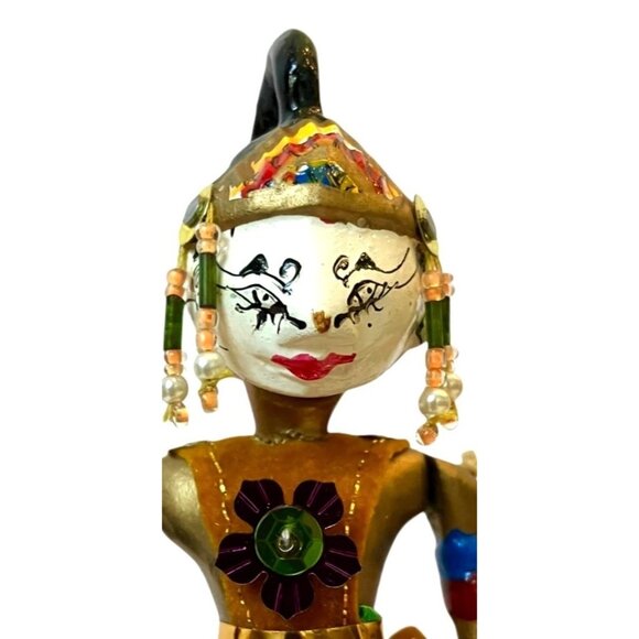 VTG Indonesian Cupumanik Handmade WAYANG GOLEK Wood PUPPET/Doll on Stand -Shinta - Picture 8 of 14